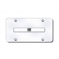 FIAT 500 License Plate (Mini) - Stainless Steel Plate with FIAT Logo